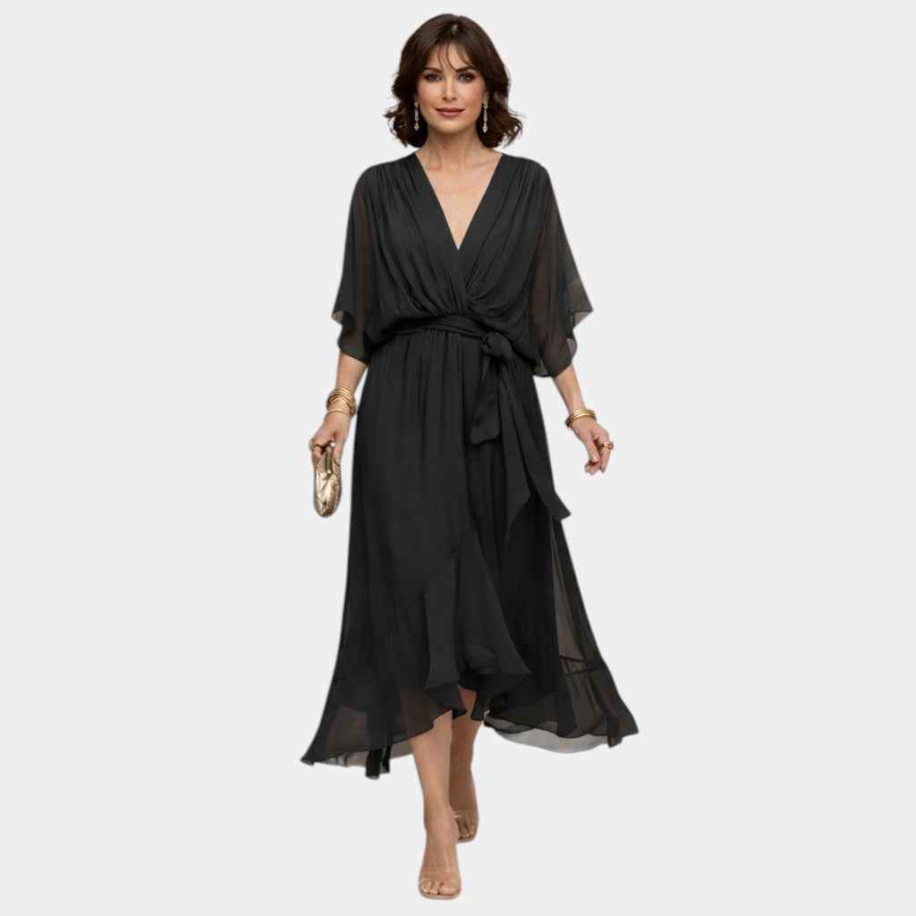 Carmen | Robe en chiffon avec décolleté en V