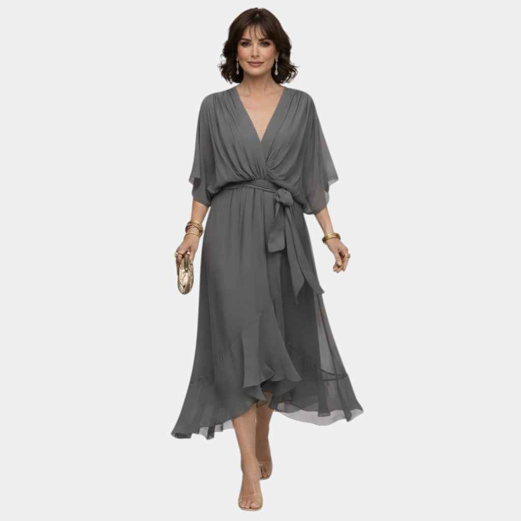 Carmen | Robe en chiffon avec décolleté en V