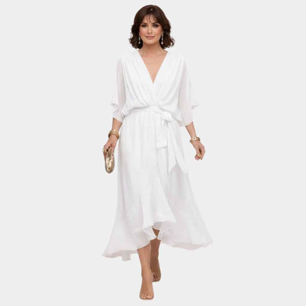 Carmen | Robe en chiffon avec décolleté en V