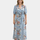 Rosette | Robe maxi florale à col en V