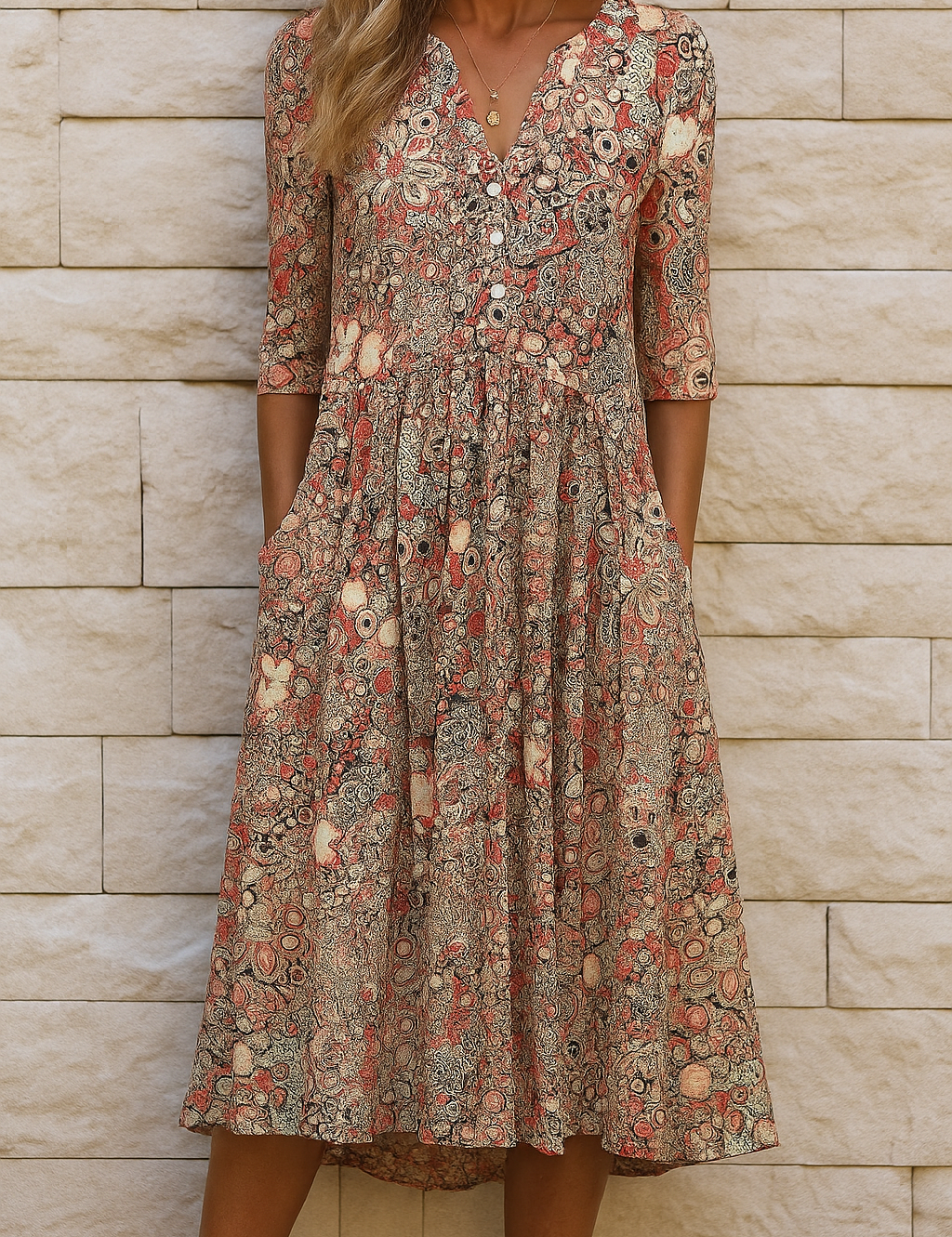 Constance | Robe Fluide Col V