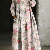 Brooklyn™ | Robe en denim avec col floral
