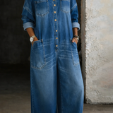 Sophia™ | Salopette en jean avec épaules dénudées