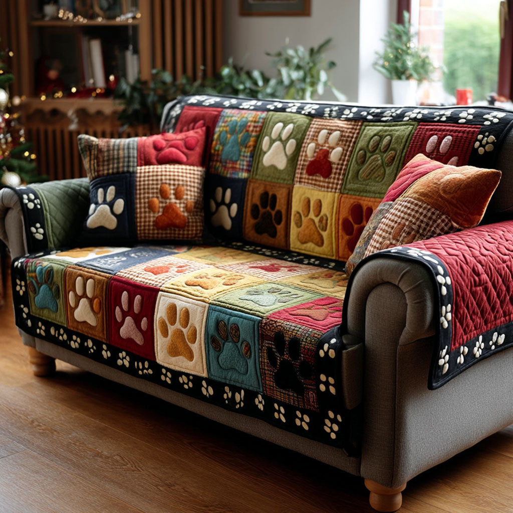 Pet Paw Quilted Sofa Cover NCU0VT342