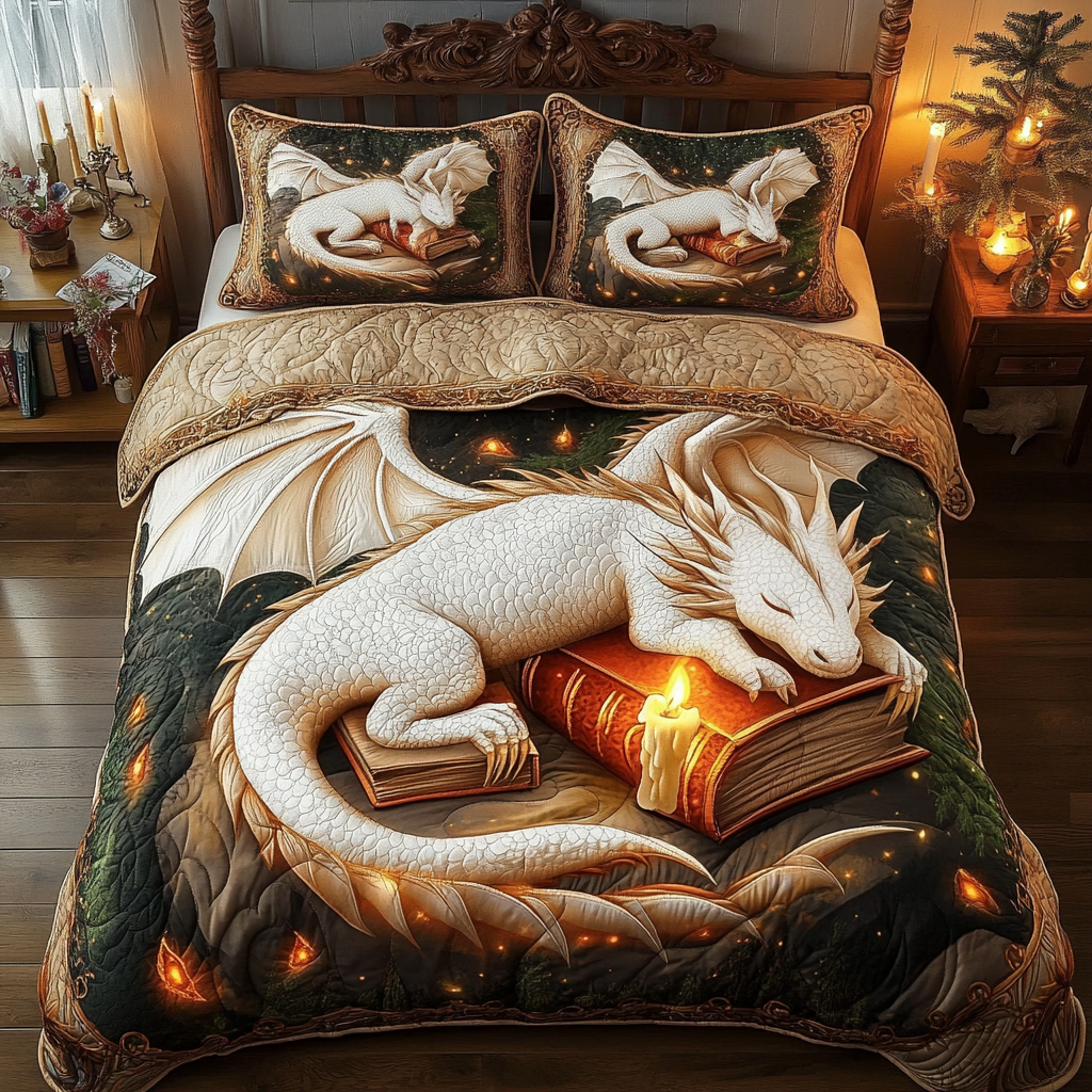 Dragon 3-Piece Quilted Bedding Set NCU0VT87