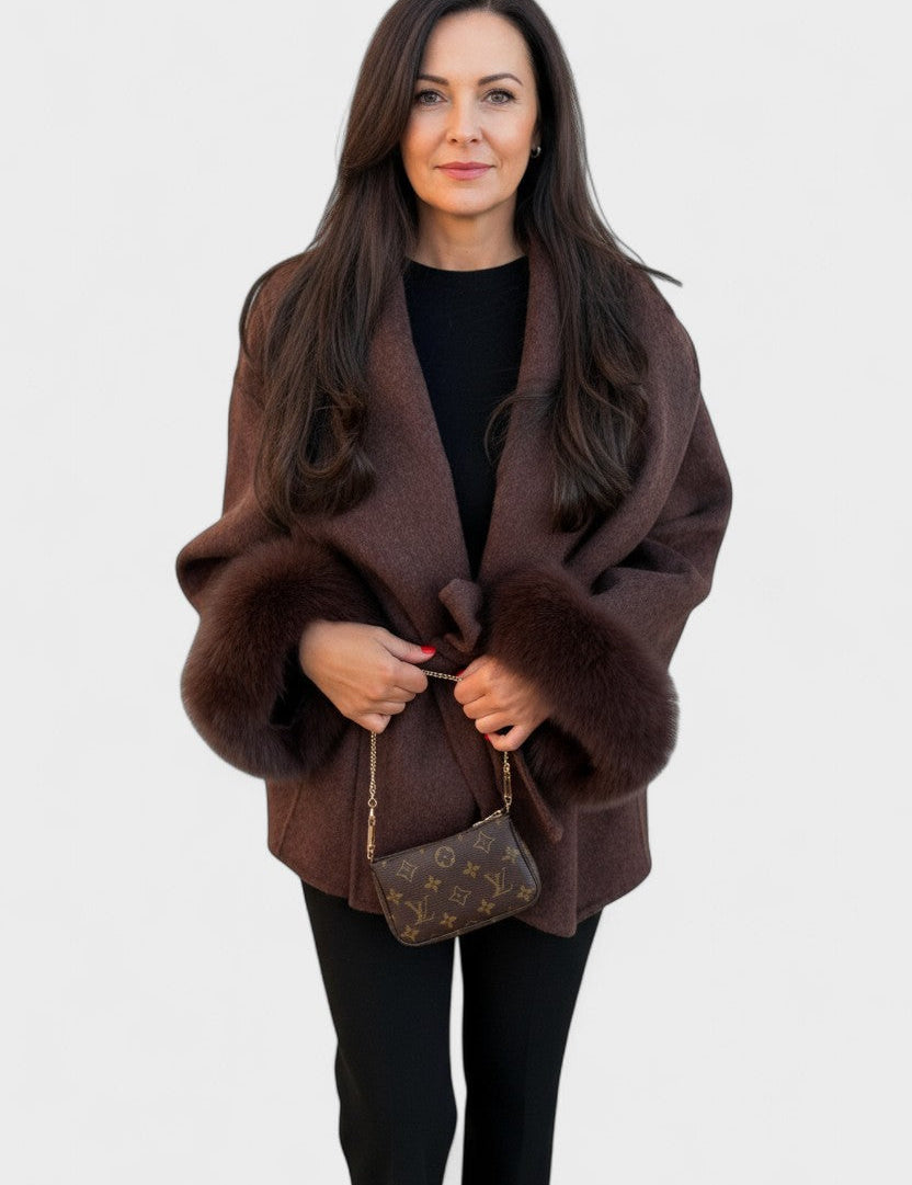 Dagmar™ | Manteau élégant avec fourrure écologique