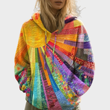 Luana | Hoodie Multicolore avec Rembourrage pour un Printemps Éclatant