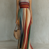 Robe longue colorée sans manches