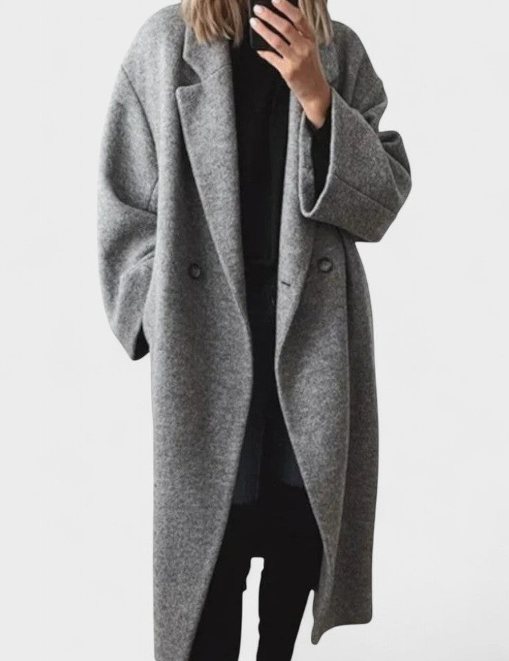 Ditte™ | Manteau long en laine au design intemporel