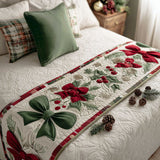 Festive Chimes Quilted Bed Runner NCU0PT9090