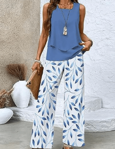 Fernanda | Ensemble Élégant Bleu Été