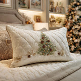 Housse de Coussin Matelassée - Refuge Enneigé