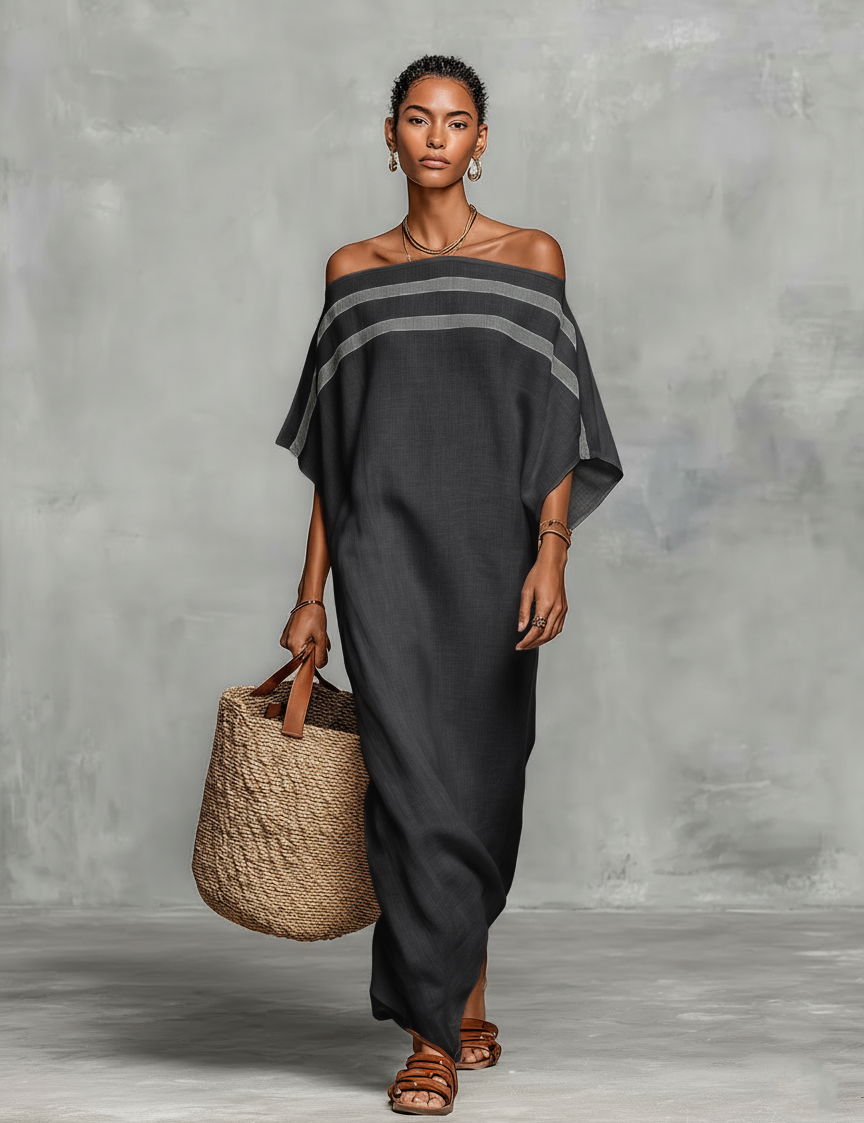 Robe Maxi en Lin Minimaliste