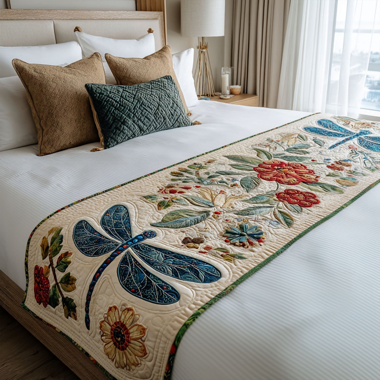 Dragonfly Quilted Bed Runner NCU0VT223