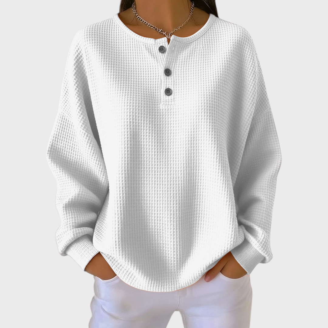 Louise | Pull en Tricot Waffle Doux