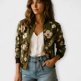 Henriette | Veste bomber avec fleurs