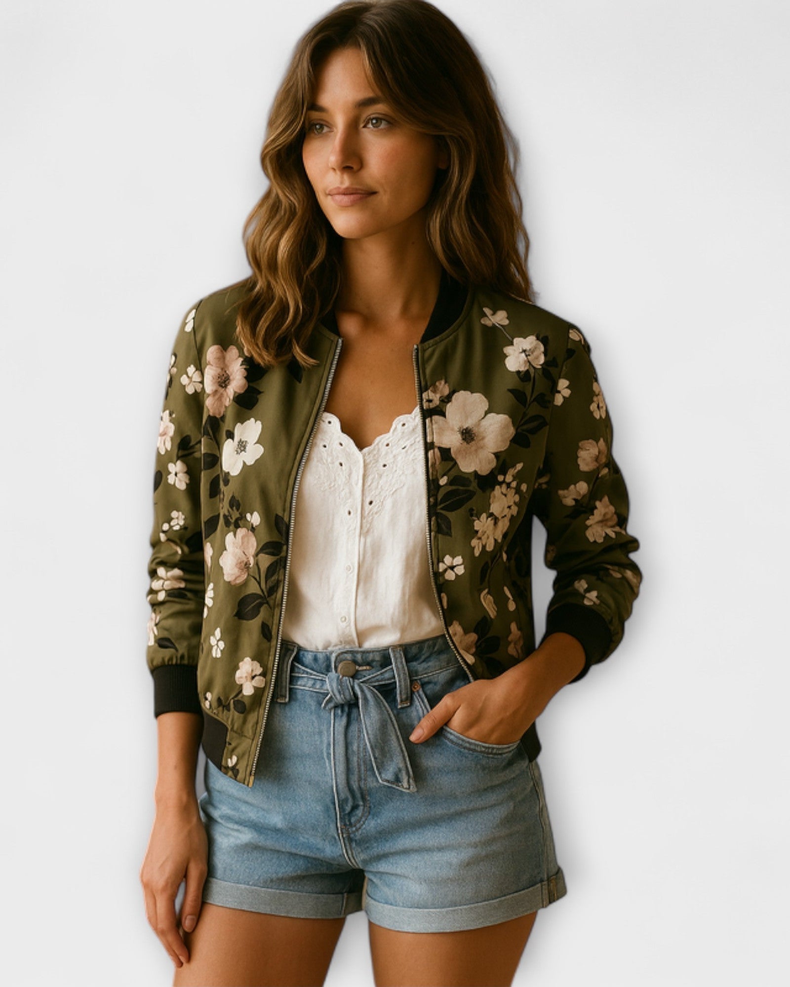 Henriette | Veste bomber avec fleurs