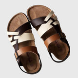 Sandales Bicolores Marron Blanc Femme | Élégantes Été 2026