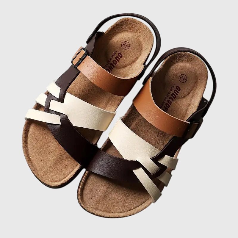 Sandales Bicolores Marron Blanc Femme | Élégantes Été 2026