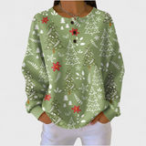 Véronique | Sweat-shirt avec un motif de sapin enneigé