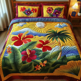 Hibiscus 3-Piece Quilted Bedding Set NCU0VT172