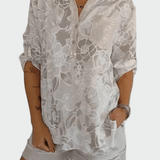 Johanne | Blouse à fleurs bleues