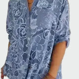 Johanne | Blouse à fleurs bleues