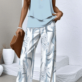 Jacinta | Ensemble Floral Bleu Clair Été