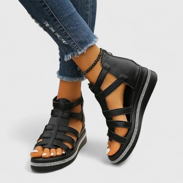 Sandales Gladiatrices à Talon Beige Femme | Été 2026