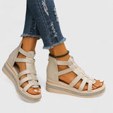 Sandales Gladiatrices à Talon Beige Femme | Été 2026