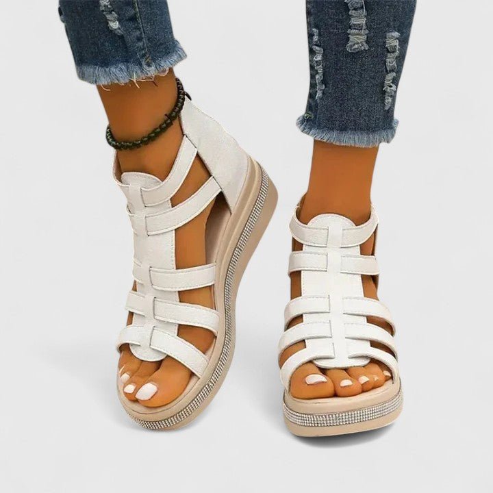Sandales Gladiatrices à Talon Beige Femme | Été 2026