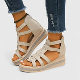 Sandales Gladiatrices à Talon Beige Femme | Été 2026