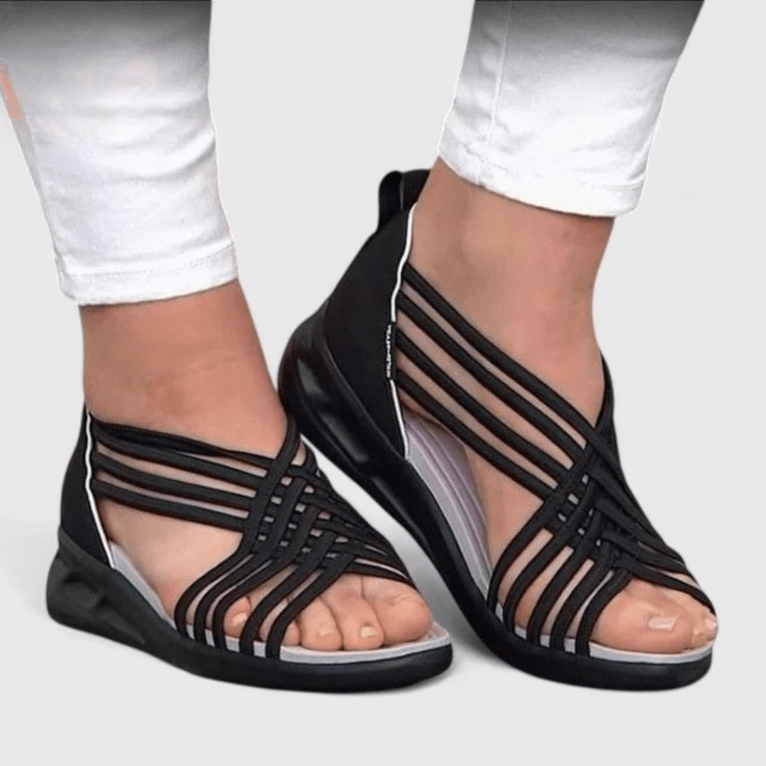 Sandales à Tiges Croisées Bleues Femme | Confort Moderne Été