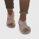 Sandales à Tiges Croisées Bleues Femme | Confort Moderne Été