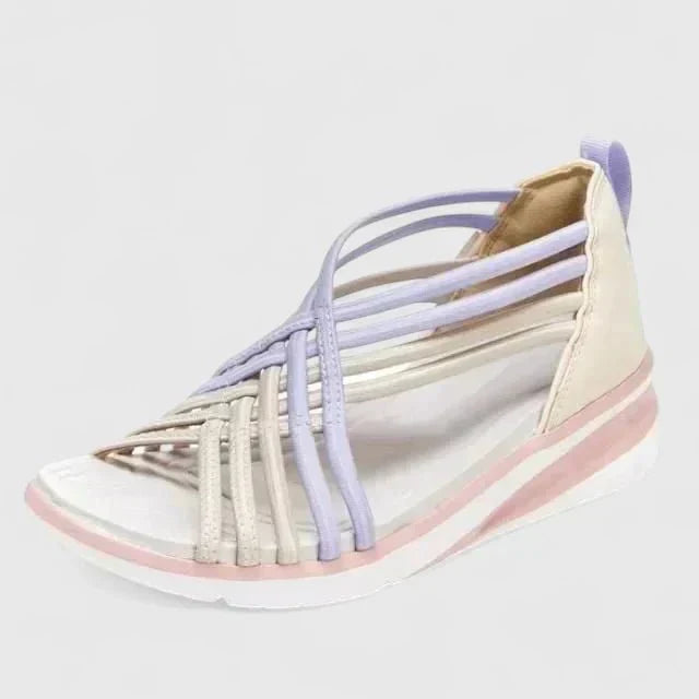 Sandales à Tiges Croisées Bleues Femme | Confort Moderne Été