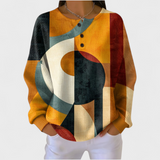 Océane | Sweatshirt Structuré avec Motifs Géométriques