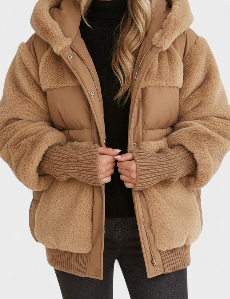 Lena™ | Manteau en plumes luxueux avec capuche