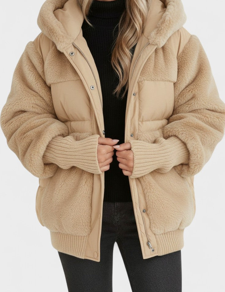 Lena™ | Manteau en plumes luxueux avec capuche