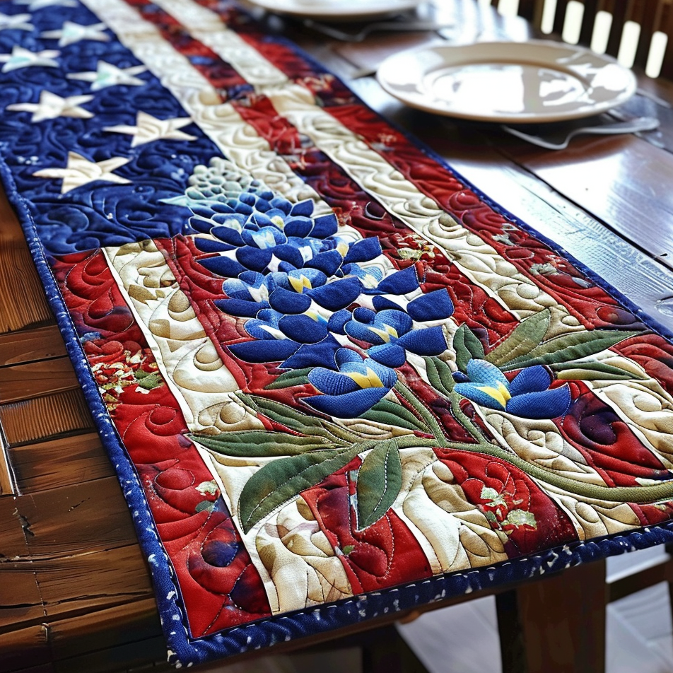 Bluebonnet Quilted Table Runner NCU0VT136