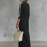 Robe Maxi Sweat Col Boutonné