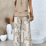 Marta | Ensemble Beige Imprimé d'Été