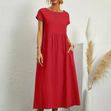 Robe Légère En Coton Doux Avec Poches