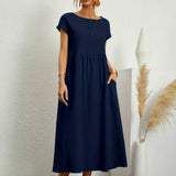 Robe Légère En Coton Doux Avec Poches