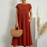 Robe Légère En Coton Doux Avec Poches