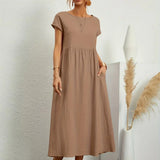 Robe Légère En Coton Doux Avec Poches