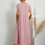 Robe Légère En Coton Doux Avec Poches