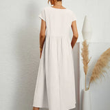 Robe Légère En Coton Doux Avec Poches