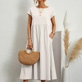 Robe Légère En Coton Doux Avec Poches