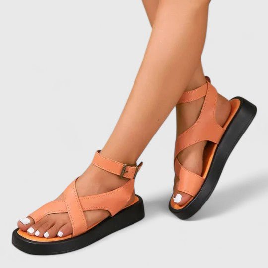 Sandales à Tiges Croisées Beige Femme | Élégantes Été