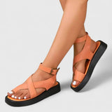 Sandales à Tiges Croisées Beige Femme | Élégantes Été